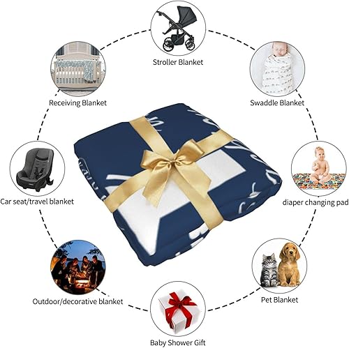 Miniatura 5 de Manta personalizada para bebé niño y niña con diadema de lazo y sombrero, manta de bebé personalizada con nombre, regalos personalizados para bebé