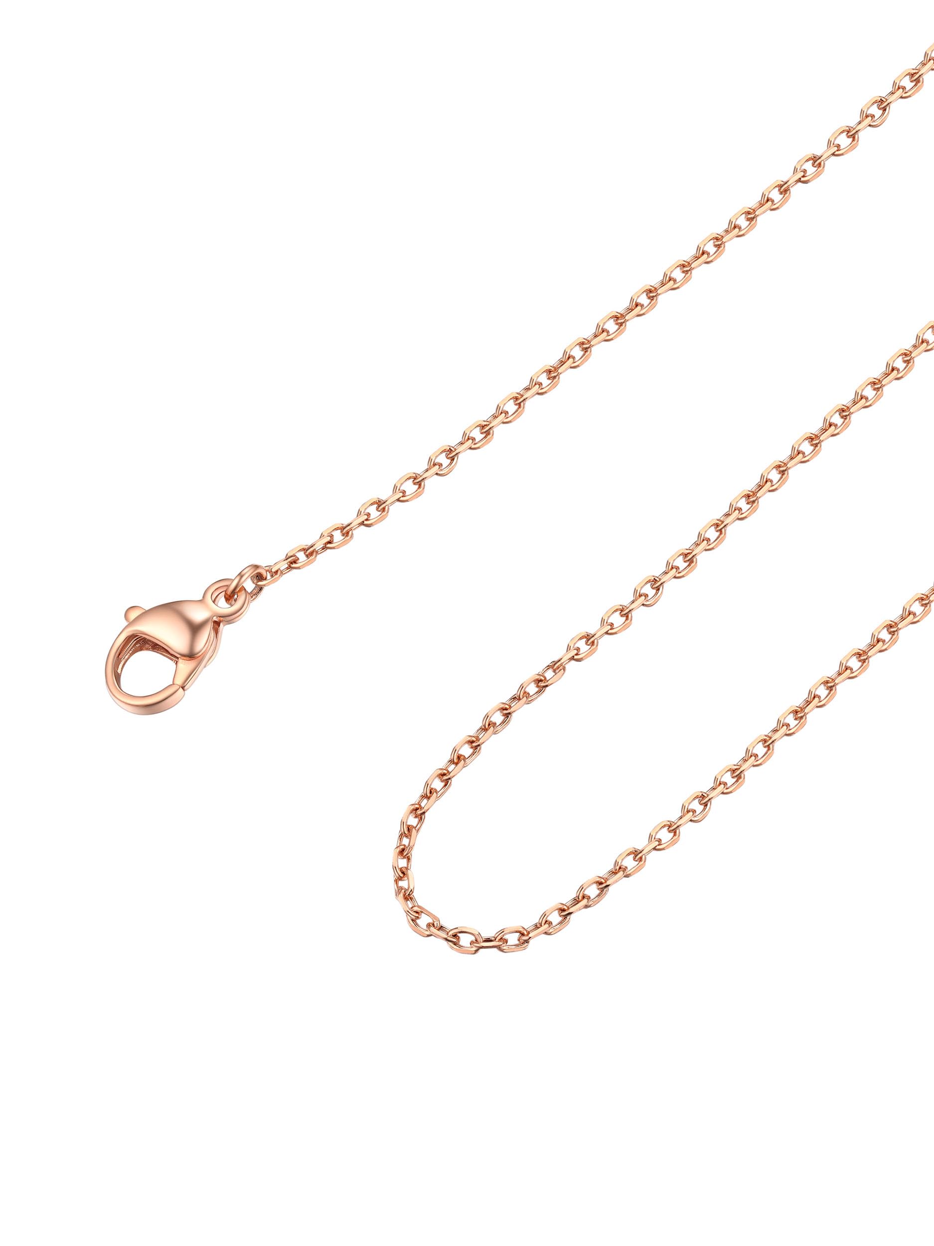 FOCALOOK Edelstahl Kette Damen 1.4mm/2mm dünne Rolokette Edelstahl Halskette Ersatzkette für Anhänger Silber/Gold/Rosegold/Schwarz wählbar 35/40/45/50/55/60/65/70/75cm Länge