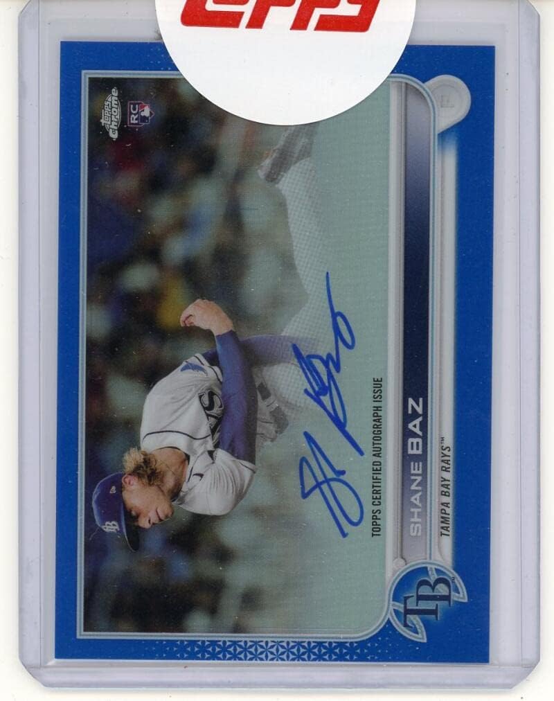 2022 Topps Chrome Refractor Blue #201 Shane Baz Tampa Bay Rays MLB Baseball Card (RC - Rookie Card) /150 NM-MT