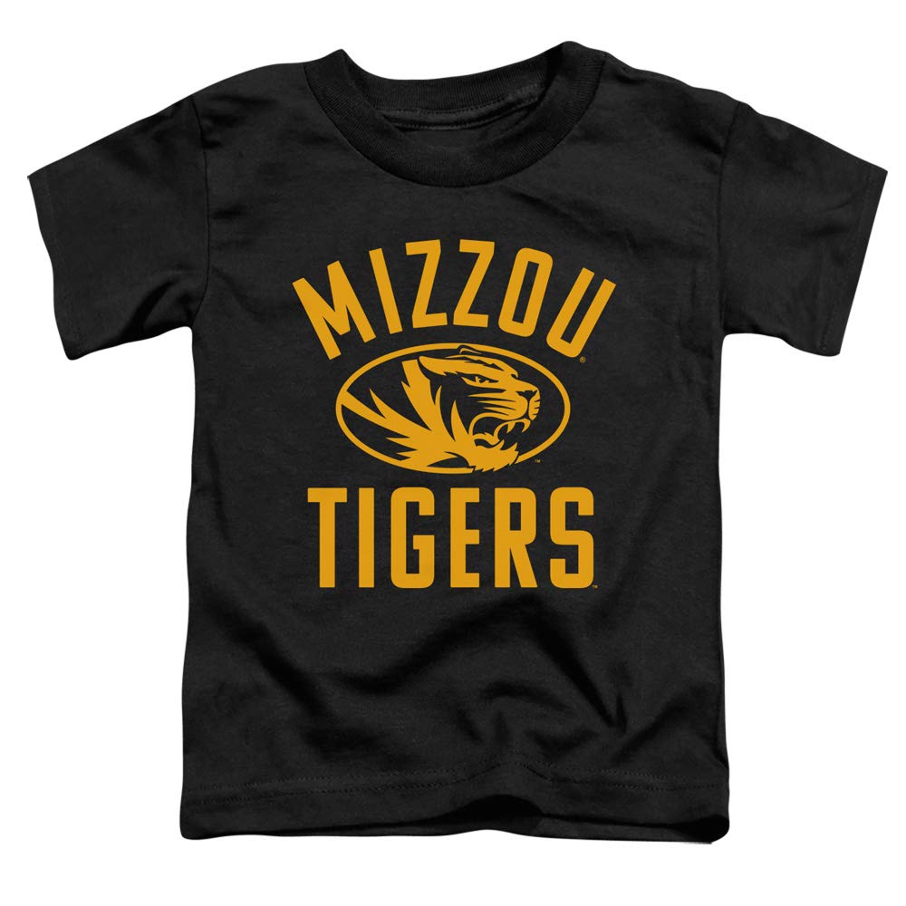 University of Missouri Mizzou Official One Color Mizzou Tigers Logo Unisex Toddler T Shirt,Black, 2