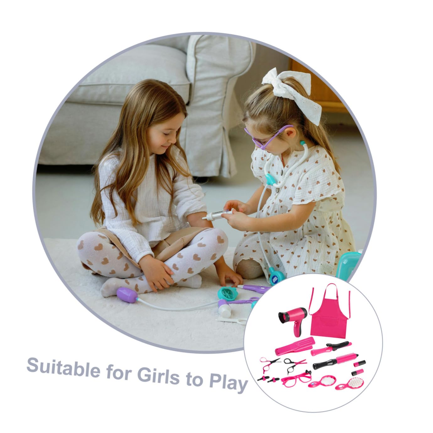 TOYANDONA 2 set Parrucchiere per Kit Salone Leggero e Sicuro Accessori per Styling e Coordinazione Occhio Mano per Bambine e Stimola e Apprendimento Pratico