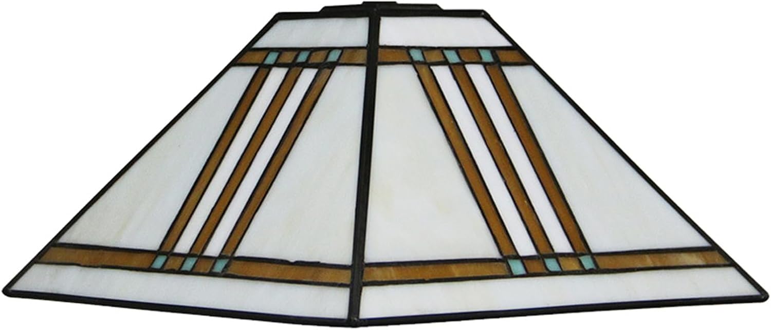 Tiffany Style Lampshade Replacement, Baroque Stained Glass Lamp Shade Only for Table Lamps Pendant Lamps Floor Lights,15-Inch (Diagonal)