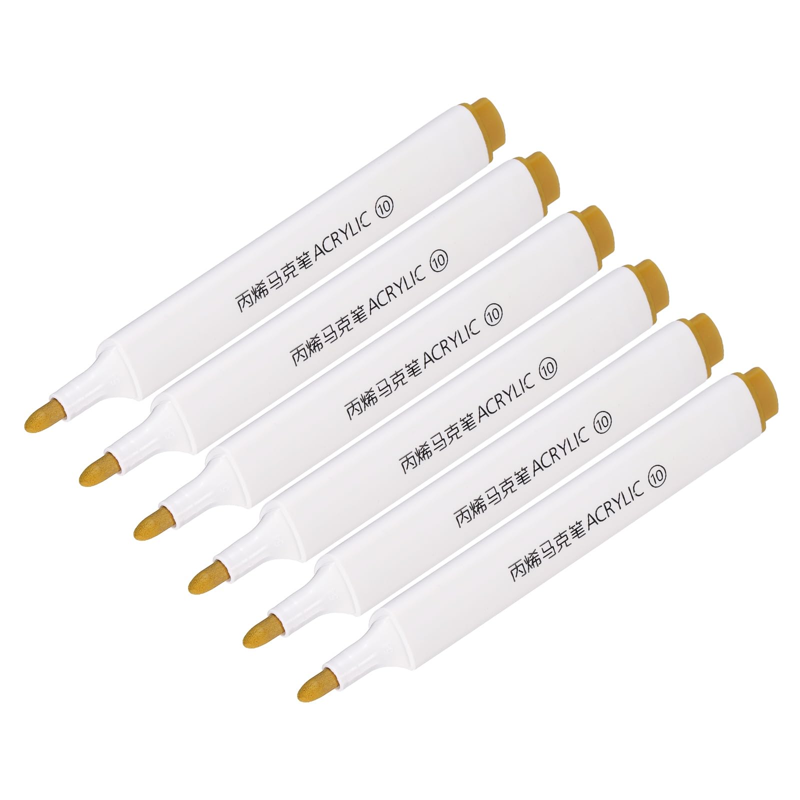 PATIKIL Acrylic Paint Marker Pens, 6Pcs Bold Tip Paint Pen Waterproof Water Based for Rock Painting Wood DIY Craft Glass Ceramic Canvas, Dark Yellow