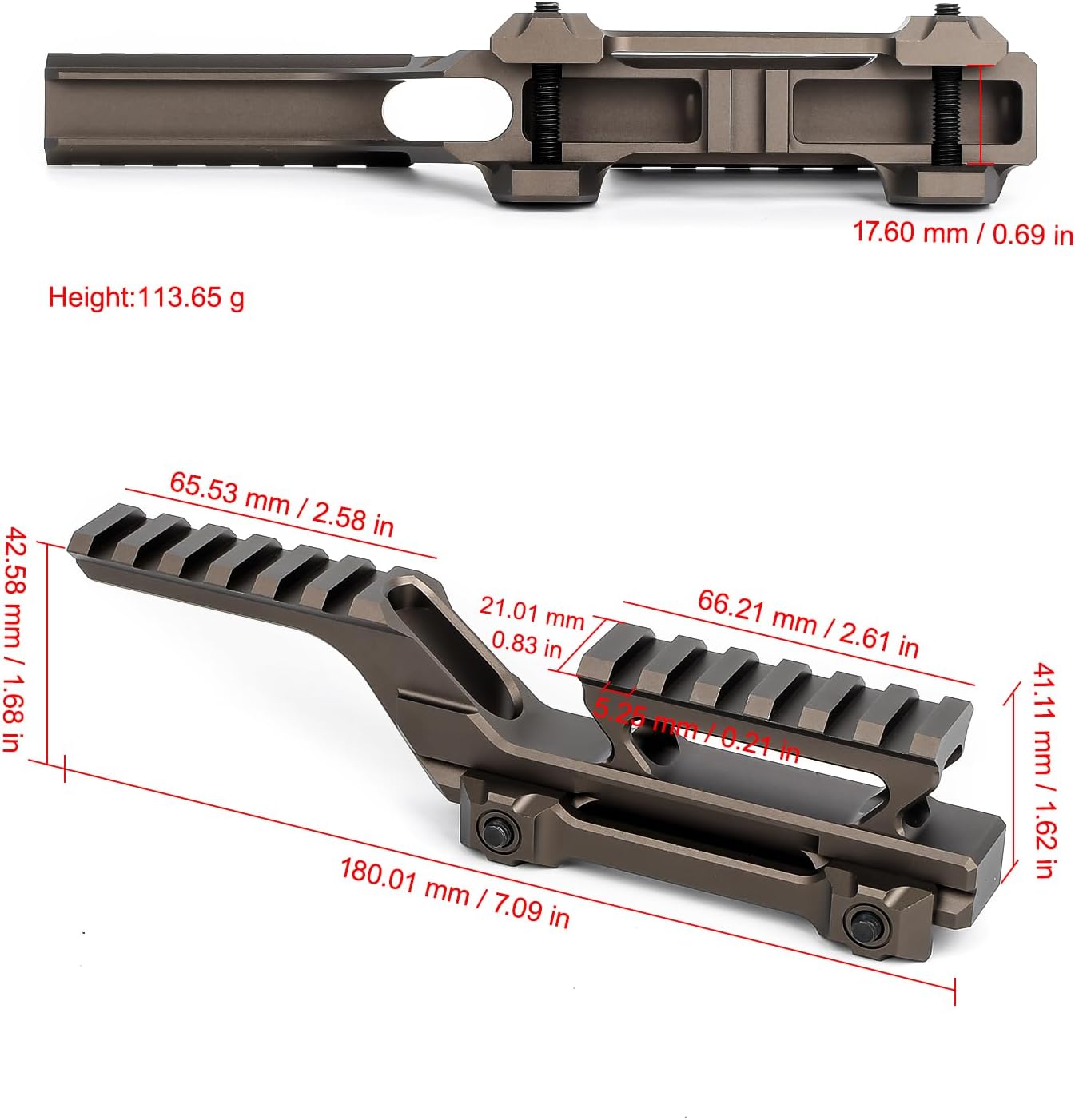 Tactical Group Type Mount Kit Picatinny Rail Riser Dual Optics Riser Mount Combo Adapter for Laser Holographic T1 T2 Red Dot Scope Sight, Fit for 20mm Picatinny Rail