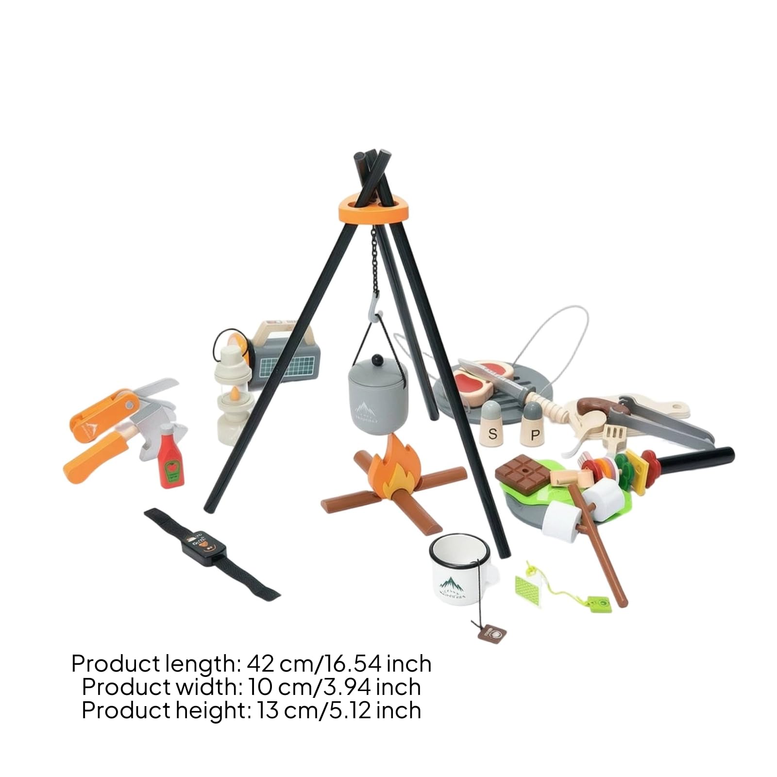 Set Barbecue in Legno Creativo Barbecue Giocattolo Sicuro Giocattoli per Bambini, Cameretta