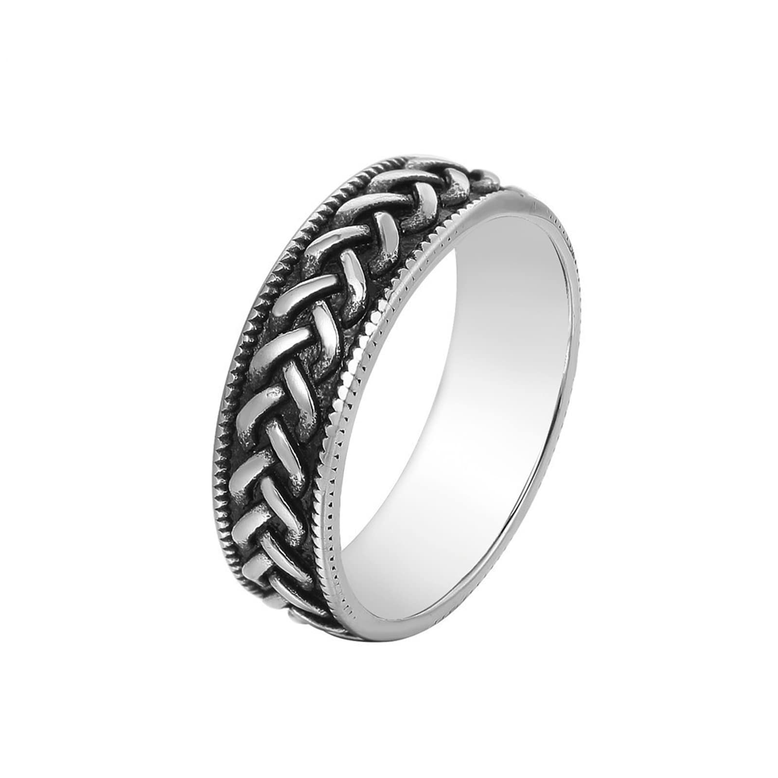 Hcma Men's Celtic Knot Viking Symbols Weave Titanium Steel Wo's Rings Simple Trendy For Boyfriend Jewelry Creativity Gift