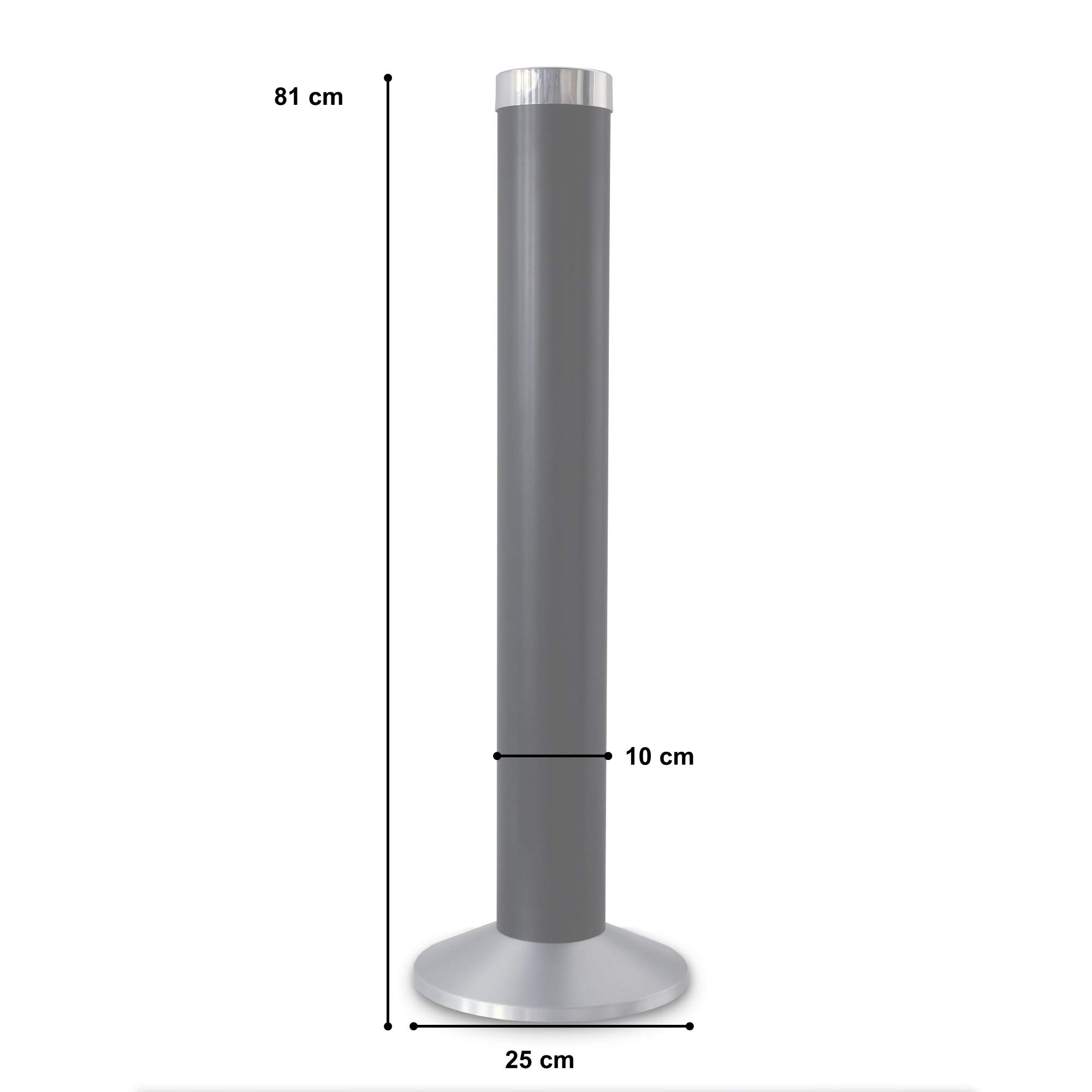 Aschenbecher Säule 81x25 cm, schwarz, Marke Szagato, Marke Szagato Made in Germany (Industrie Standaschenbecher modern Design Aschenbecher groß stehend aus ALU für innen und außen outdoor)