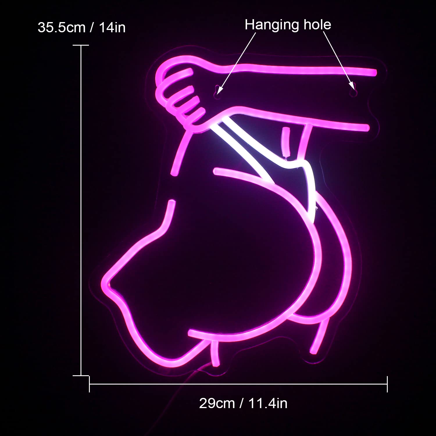 Cartello neon da donna, luce e arte creativa al neon, per decorazione da parete, sexy LED con alimentazione USB, ideale per camera da letto, bar e uomo