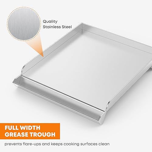 Miniatura 3 de Stanbroil Plancha de acero inoxidable para quemador lateral de parrilla de gas, parrilla universal para la mayoría de quemadores laterales de