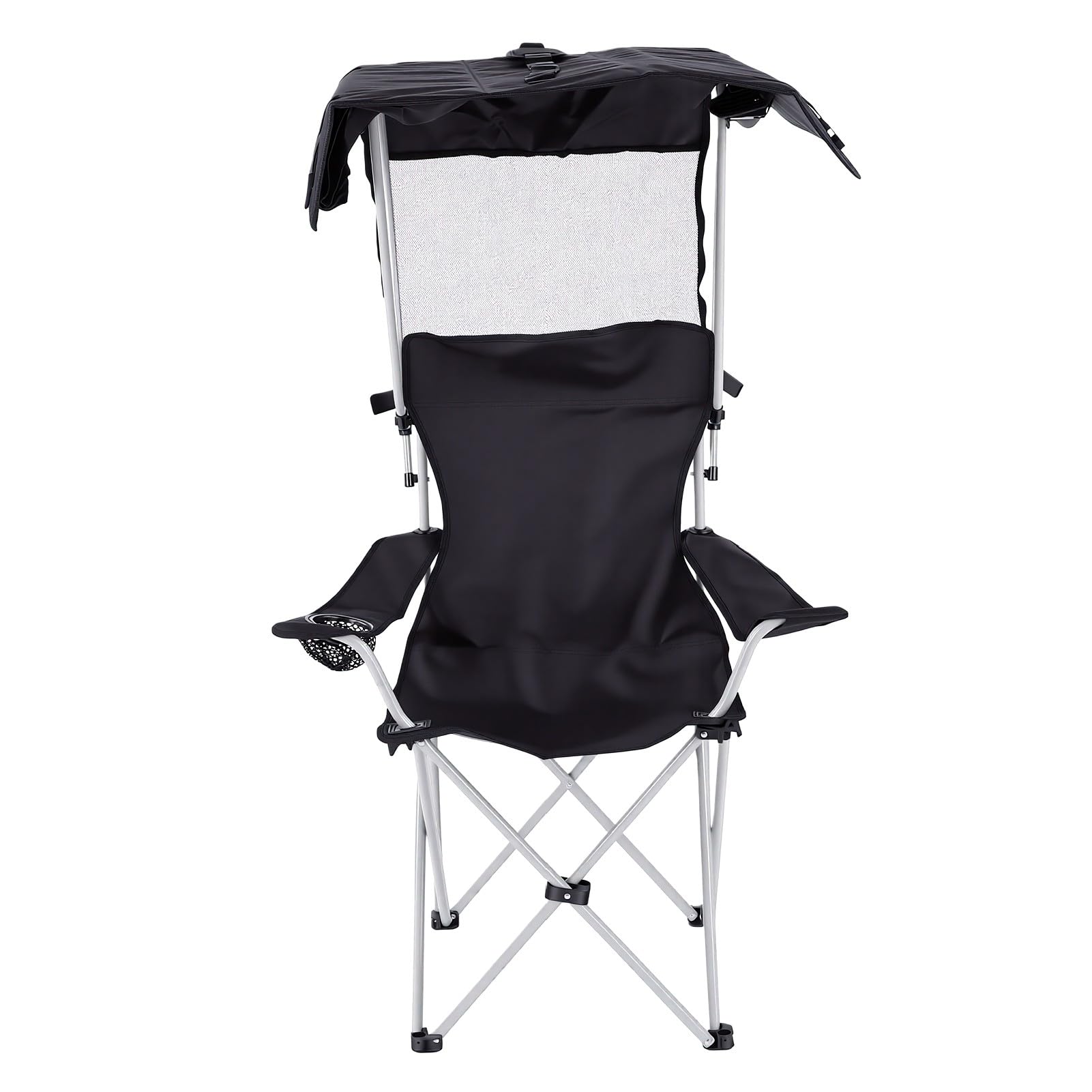 Folding Camping Chair with Shade, 300 LB Capacity