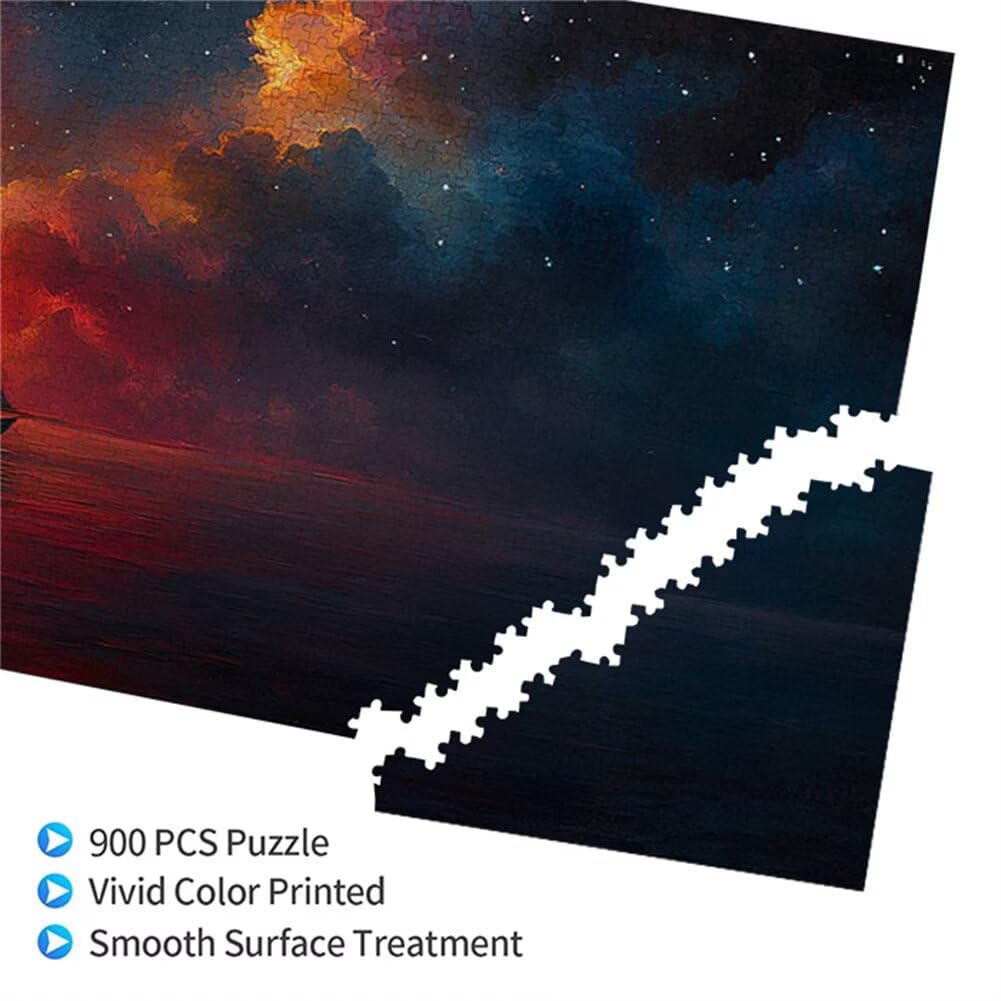 Puzzle Paysage 900 Pieces Bateau Puzzle Adultes 87 x 34 cm DIY Difficile Classiques Jigsaw Panoramique, Adulte Jeu éducatif, 2025 Bois Jigsaw Art Impossible Famille Challenge, Cadeau pour Femme L-7