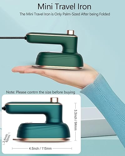 Miniatura 2 de Mini máquina de planchar de mano se puede girar 180 grados, plancha de viaje para ropa, plancha eléctrica pequeña con cable profesional para el