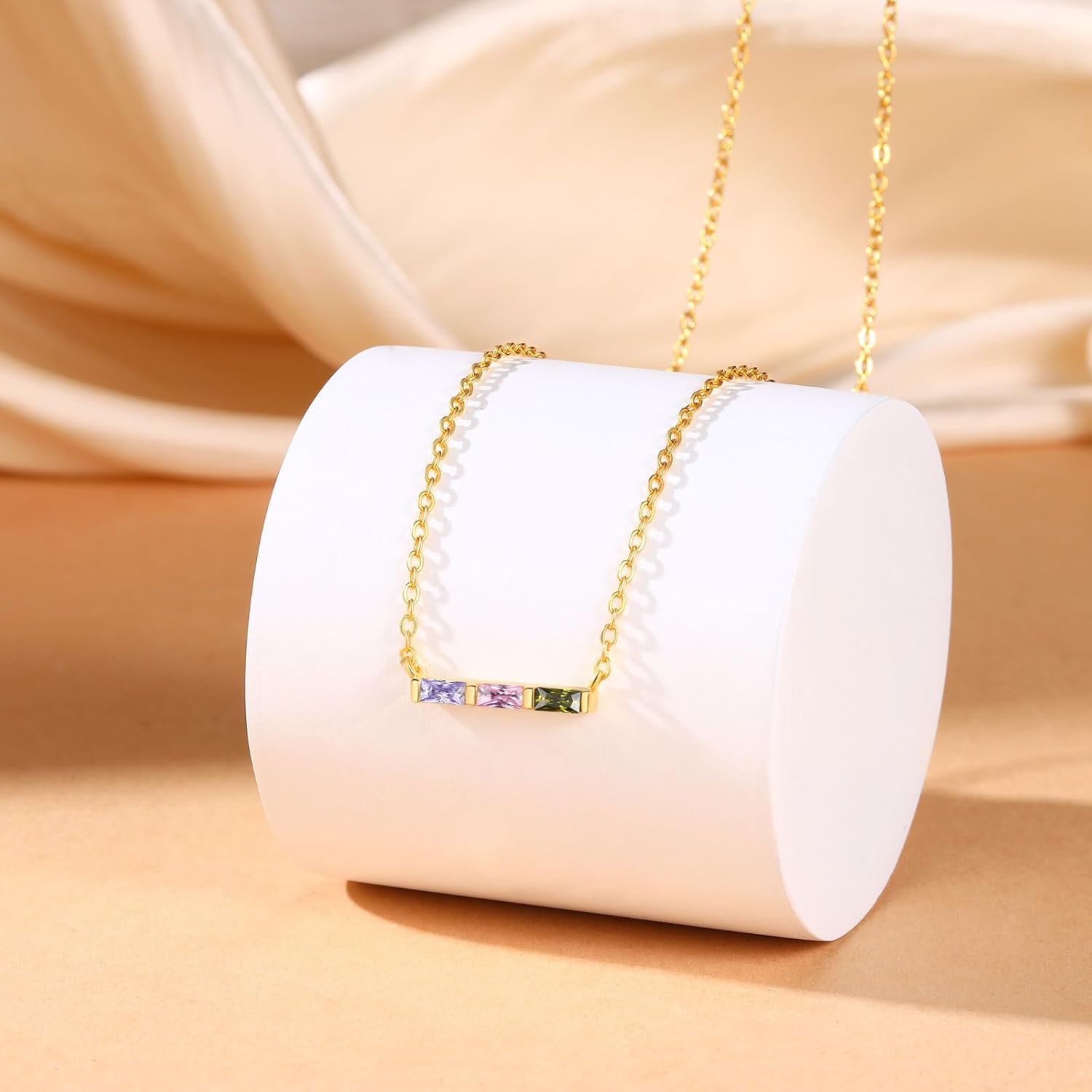 Personalized Birthstone Necklace for Women, Custom Family Necklace with Birthstones, Mother’s Day Gifts for Mom, Wife, Grandma, Birthday Jewelry Gift - Image 4