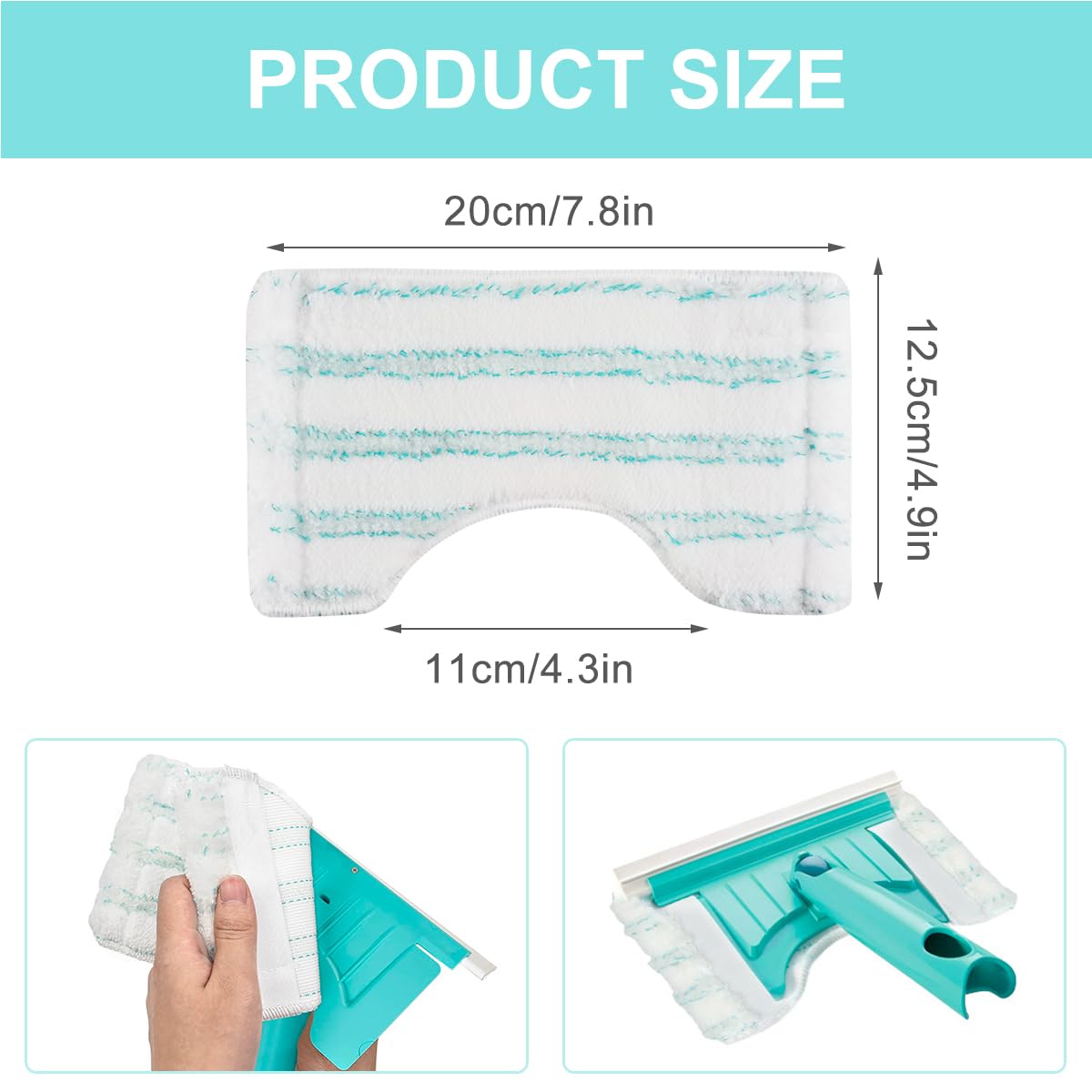6 stuks vervanghoezen badreiniger voor Leifheit vervanghoezen badreiniger Micro Duo, 20 x 12,5 cm vloerwisser voor Leifheit vervangaccessoires, tegelwisser ideaal voor kranen