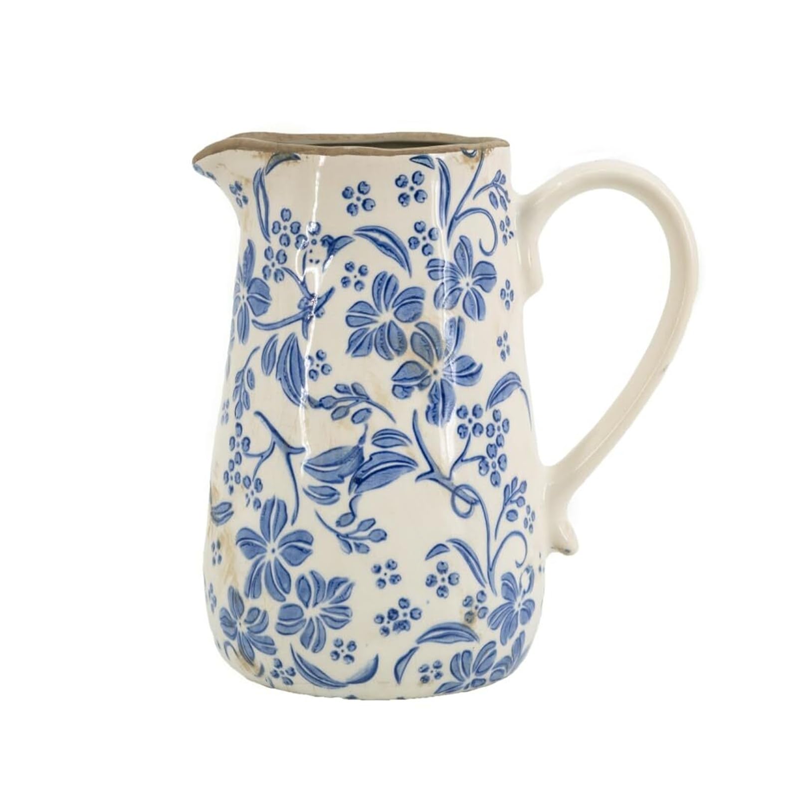 Eingangsbereich-Deko Blaue und weiße Keramikvase, Krug mit Griff, dekorative Blume for die Dekoration Einzigartige Geschenke fürs Zuhause