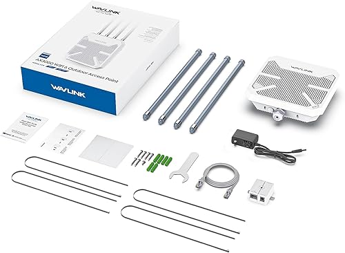 Miniatura 9 de WAVLINK 2026 AX3000 WiFi 6 Repetidor inalámbrico para exteriores, extensor WiFi de largo alcance para exteriores con doble bandaPoEIP67600 mW de