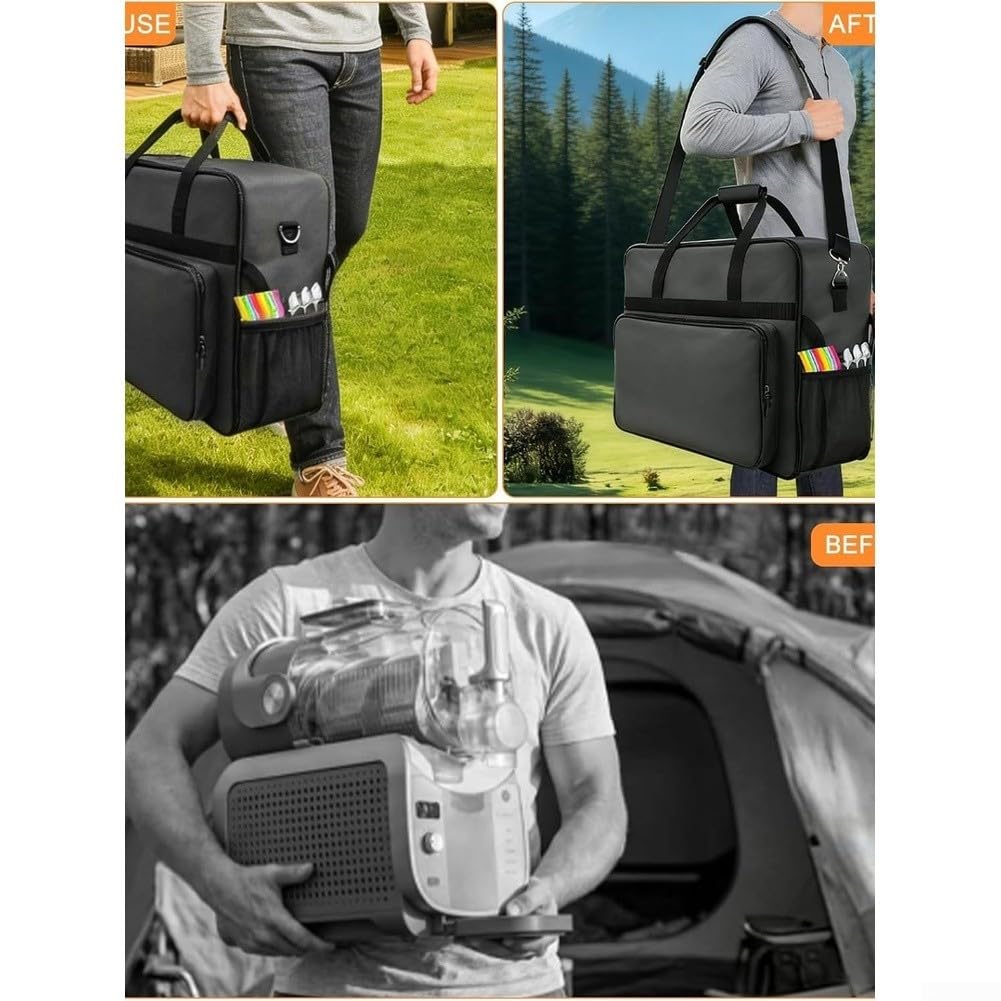 Bolsa de transporte gris para SLUSHi para máquina de granizados, funda de transporte impermeable Oxford 600D con cremallera lateral y bolsillos para accesorios