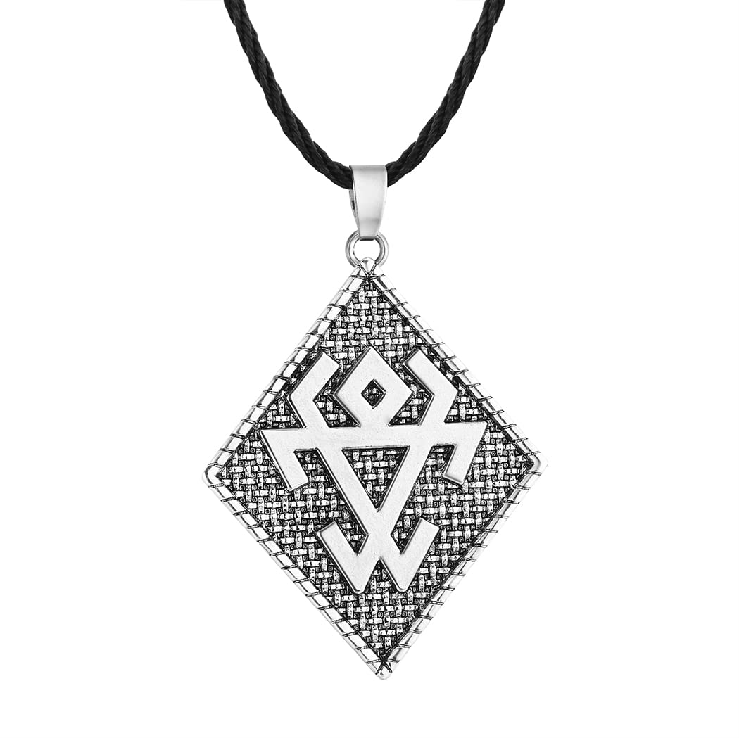 Chernobog Black Deity Ancient Silver Pendant Necklace, Slavic Black God Necklace, Czernobog God Symbol Jewelry for Men