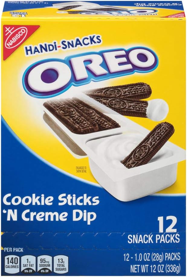 Handi-Snacks Oreo Cookie Sticks ’N Creme Dip, 12 Count Individual Snack Trays