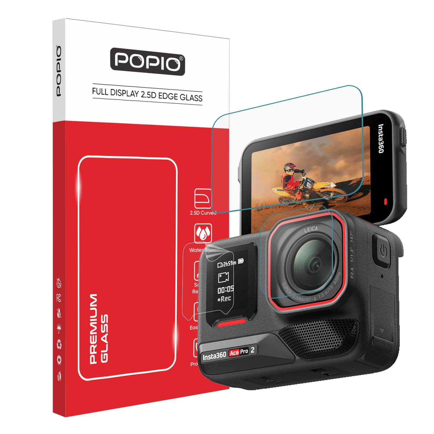POPIO Military-Grade Gorilla Tempered Glass for DJI Osmo Pocket 3 / Pocket 4 (Transparent) Complete Set — Amazon image 14