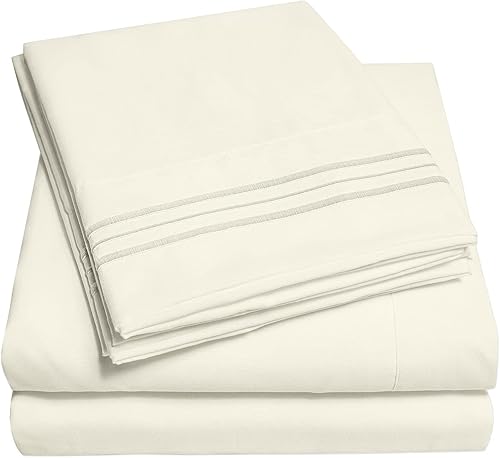 Vista 326 de Juego de sábanas extrasuaves de tamaño queen, ropa de cama transpirable y lujosa con correas elásticas integradas para las esquinas, colección
