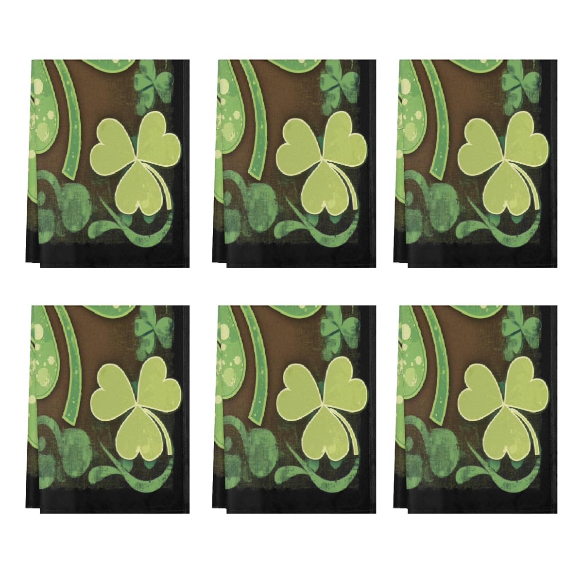 Lot torchons de cuisine microfibre absorbants motif trèfle 45x72cm