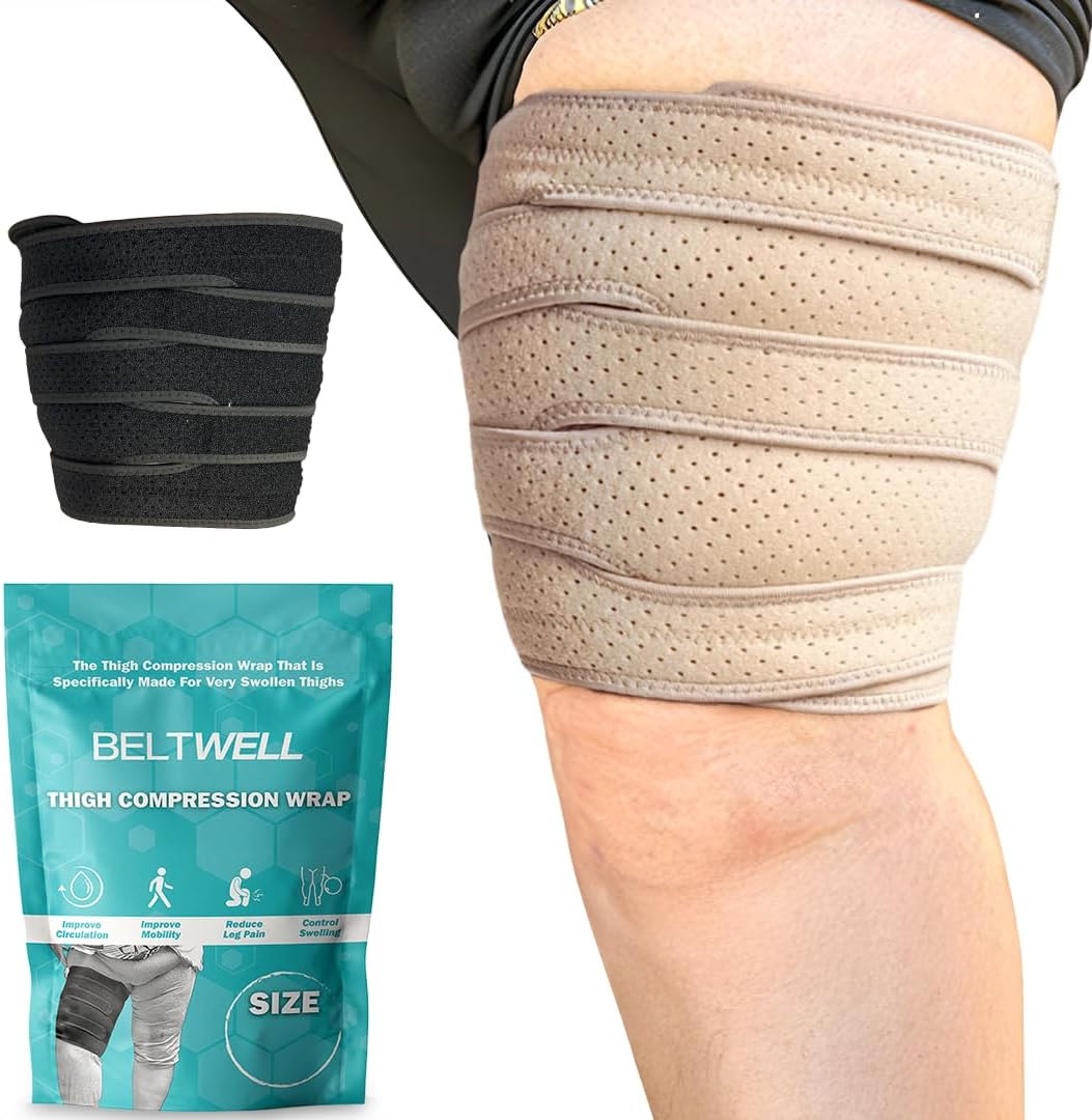 The Adjustable Thigh Compression Wraps For Big Swollen Upper Legs (1 wrap)
