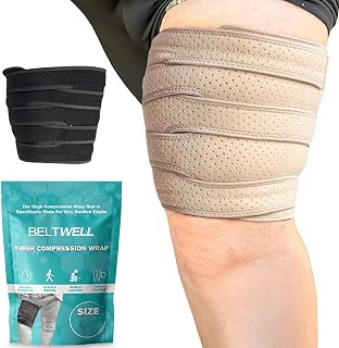 Beltwell® Adjustable Thigh Compression Wrap for Swollen Legs, Lymphedema, Varicose Veins, Lipedema, Edema, Circulation, Heaviness, Post-Surgery & Blood Clots – Muscle Recovery, Pain Relief, Circulation & Mobility – Support for Men & Women