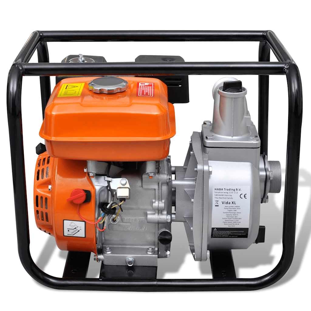vidaXL Bomba para Sacar Agua con Motor de Gasolina 4800 W Metal Naranja Negro