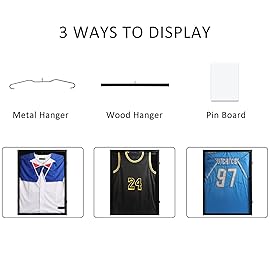 IHEIPYE Jersey Frame Display Case Black Lock,Large Shadow Box Lockable with 98% UV Protection Acrylic and Hanger for Baseball Basketball Football Soccer Hockey 2XL Sport Jersey Shirt