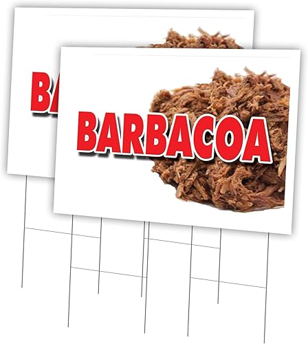 Barbacoa 2 Pack of 24" x 36" Yard Sign & Stake | Advertise Your Business | Stake Included Image On Both Sides | Made in The USA