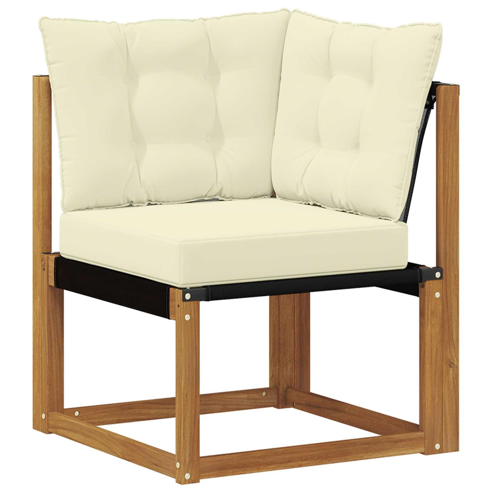 vidaXL Conjunto de sofás de Exterior con cojín 9 pcs Natural y Crema, Conjunto de sofá Moderno para jardín, Muebles Lounge Resistentes, sofá de Patio, Asientos Junto a la Piscina