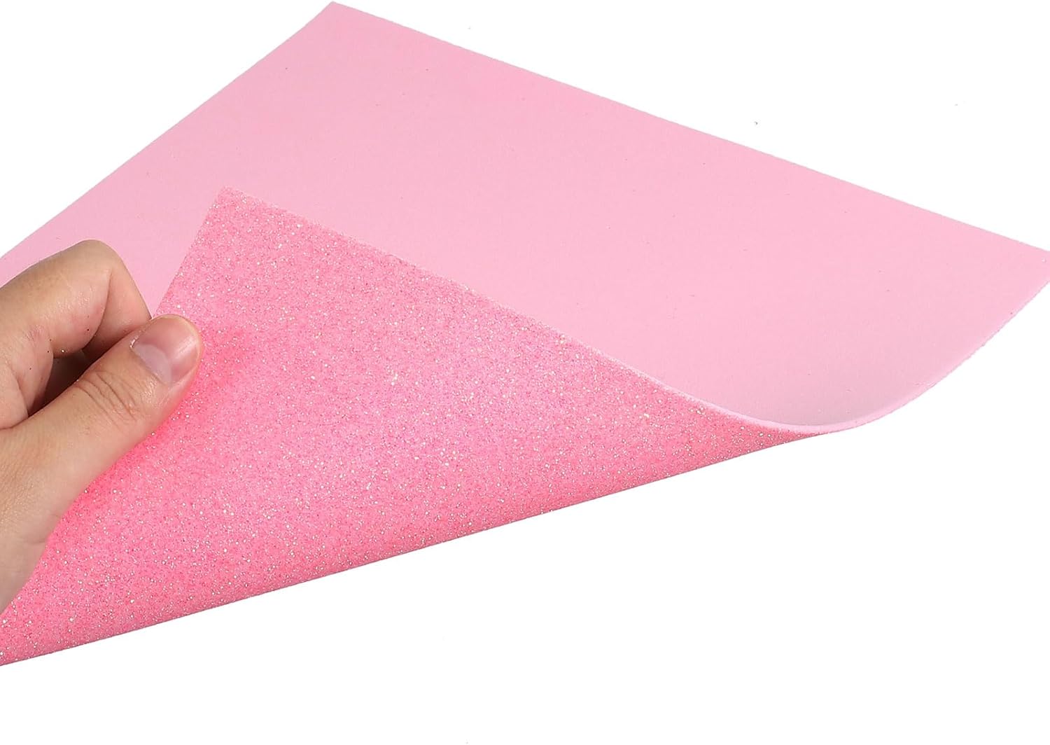 MECCANIXITY EVA Foam Sheets Glitter Light Pink 10.8 Inch x 8.5 Inch 2mm Thick Crafts Foam Sheets for Costumes, Arts and Crafts Projects Pack of 20