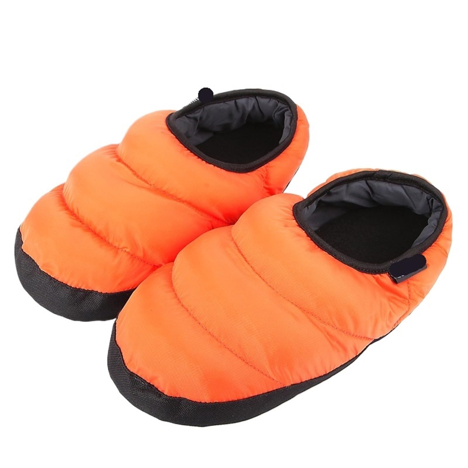 Daunen-Booties Winter Fell Hausschuhe Frau Unten-baumwolle Innen Schuhe Männer Frauen Casual Hause Turnschuhe Warme Slipper Große Größe Schuh Für Camping Skifahren(Orange,CN46-47 insole 295mm)