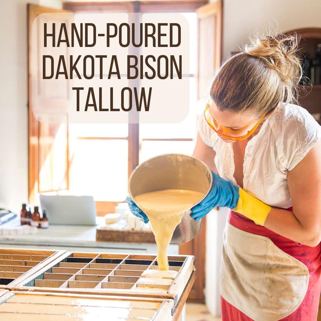 Big Crazy Buffalo BUFF BAR Bison Tallow Soap Bar (6 Pack, Unscented) – 2 Ingredients – Moisturizing Face, Body & Shave Bar for Sensitive Skin – No Fragrance, Dyes, Chemicals or Preservatives