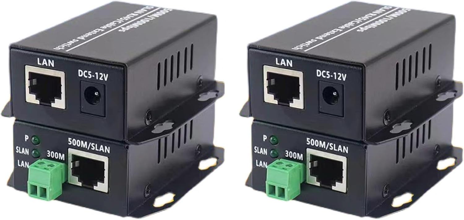 2X Ethernet Over Twisted Pair Converter -Ethernet Extender Over Twisted Line Phone Wire Line, RJ45 LAN Network Booster