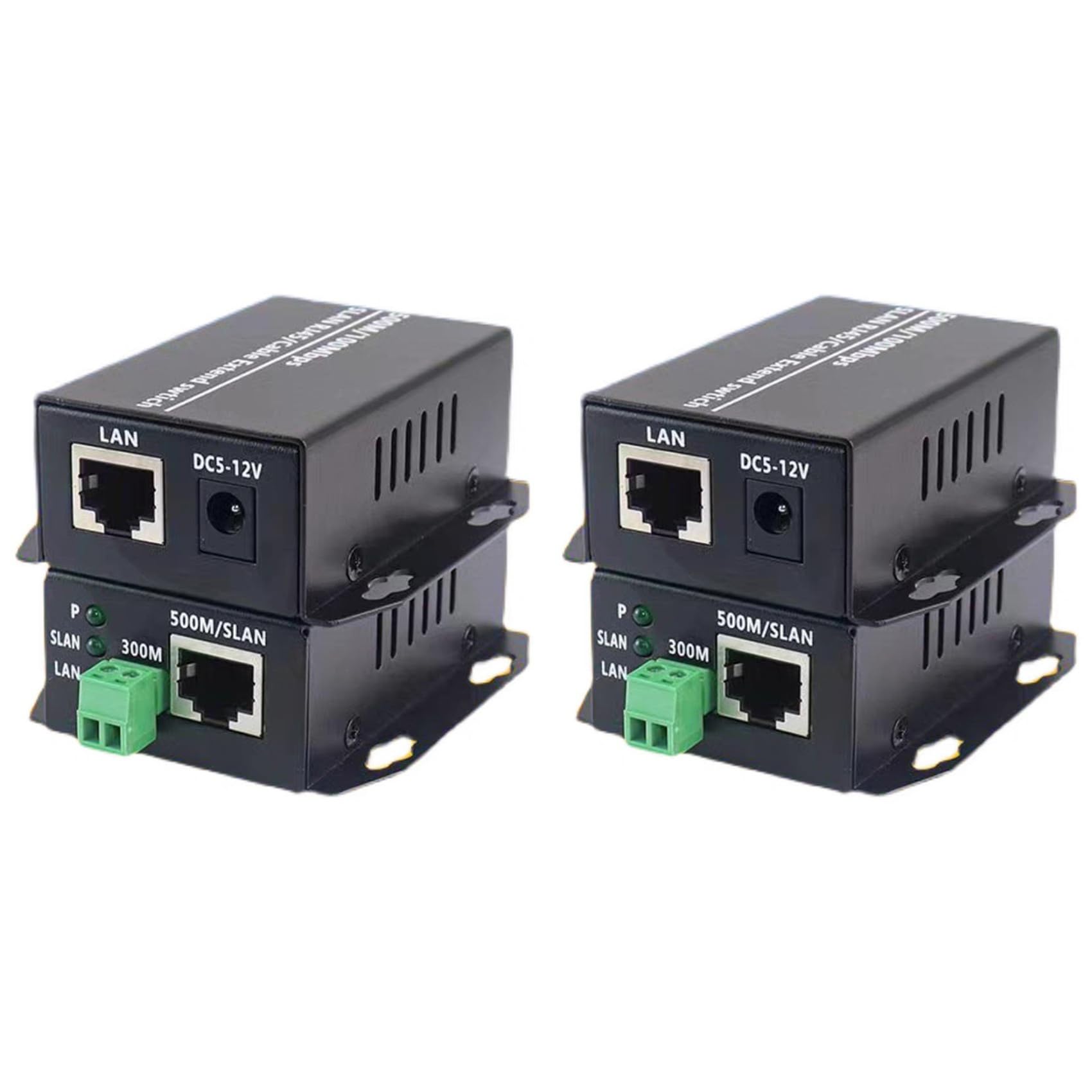 2X Convertisseur Ethernet sur Paire Torsadée - Extendeur Ethernet sur Ligne Téléphonique Torsadée, Amplificateur de Réseau LAN RJ45