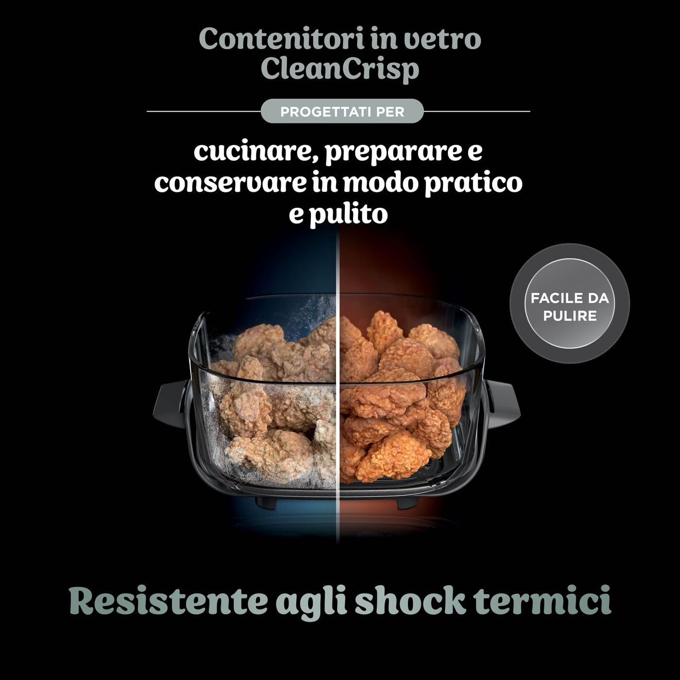 Ninja CRISPi Friggitrice ad Aria Portatile, 3.8L, 4 in 1: Frittura, Cottura Arrosto, Mantiene Cibo Caldo e Croccante, Compatta, 2 Contenitori Vetro Rimovibili, 1700W, Verde FN101EUSG