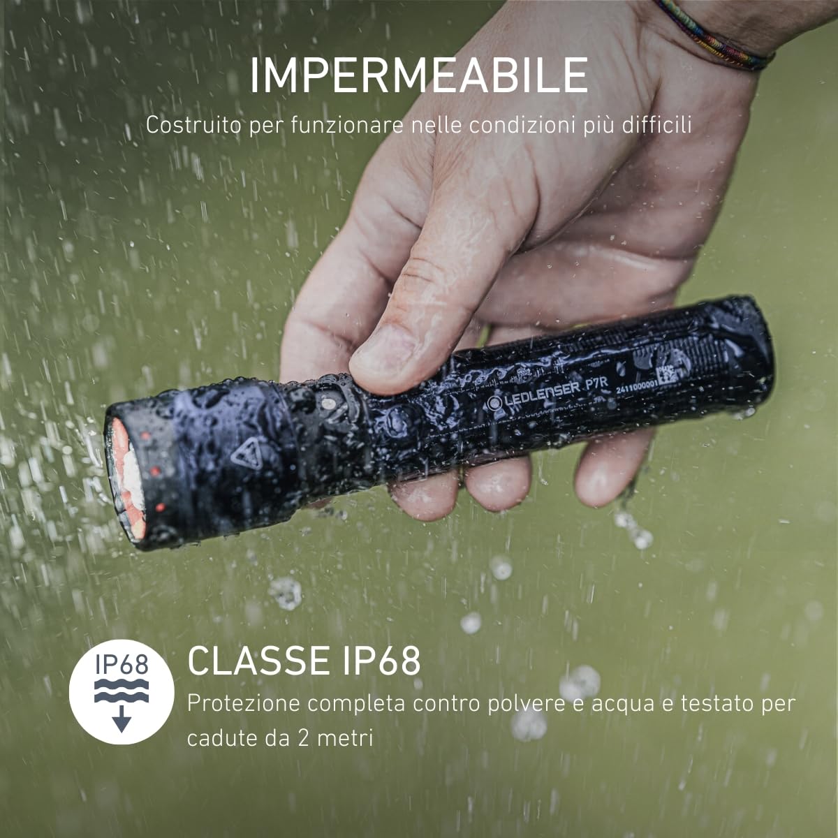 Ledlenser P7R Torcia Ricaricabile, Edizione 25° Anniversario, 2000lm, IP68 | Batteria aggiuntiva inclusa, autonomia raddoppiata, portata 320m, 4 modalità di illuminazione, USB-C, ideale per l'outdoor