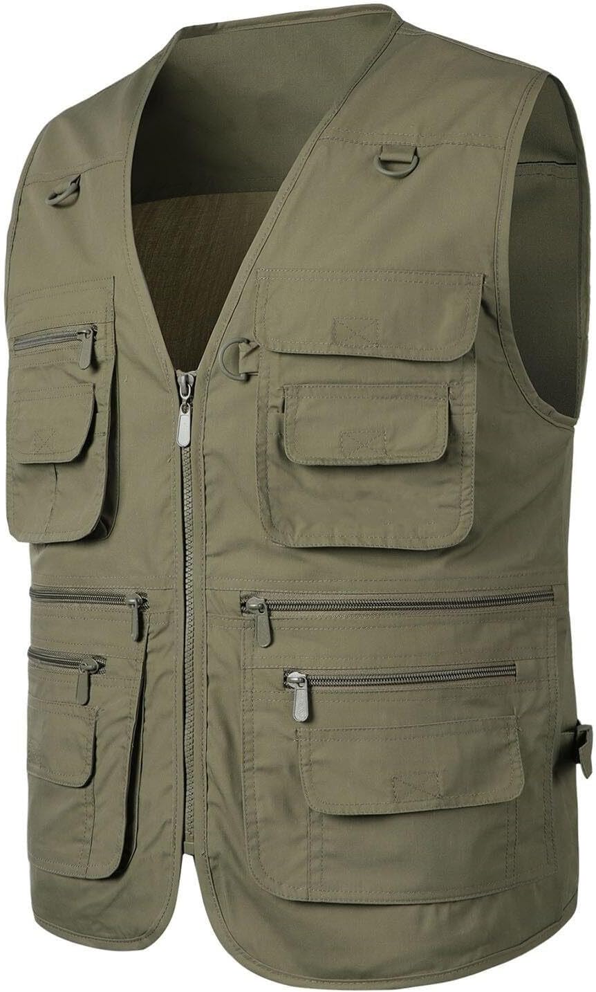 Men's Multi-Pocket Sleeveless Fishing Vest Safari Travel