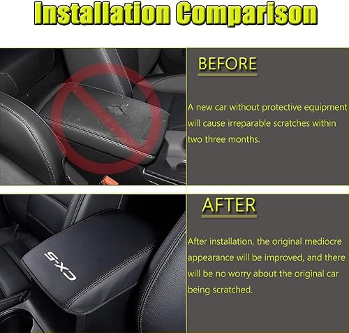 Miniatura 3 de BOYUER Funda de consola central para Mazda CX-5CX5 2017, 2018, 2019, 2020, 2021, 2022, 2023, funda de almohadilla de cuero para reposabrazos y