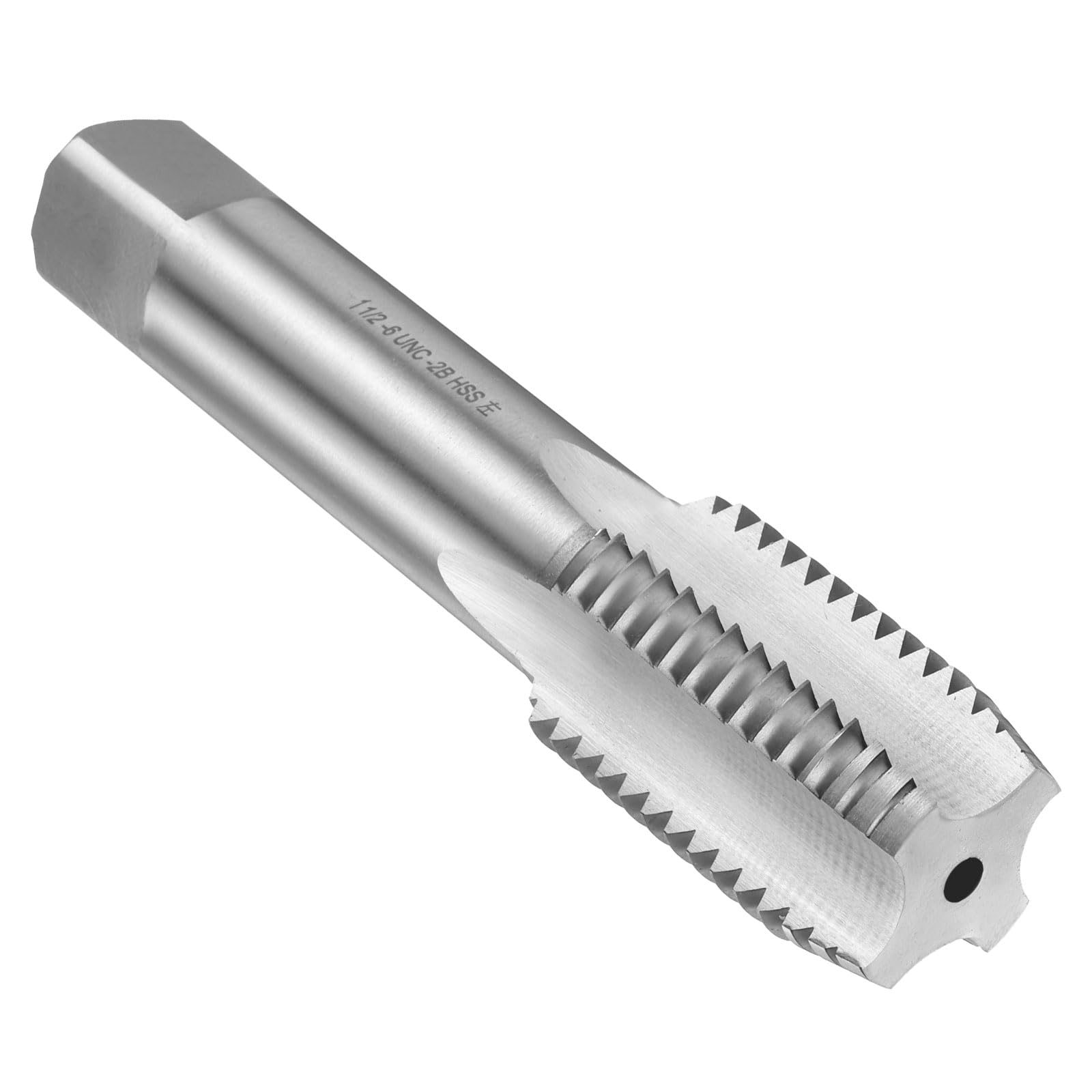 sourcing map Hand Plug Tap 1-1/2"-6 UNC 2B Left Hand Thread Plug Style Taps Straight Flute Screw Tapping Threading Tool High Speed Steel HSS6542