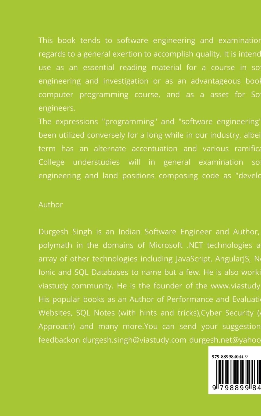 Software Engineering Notes: A Progressive Approach