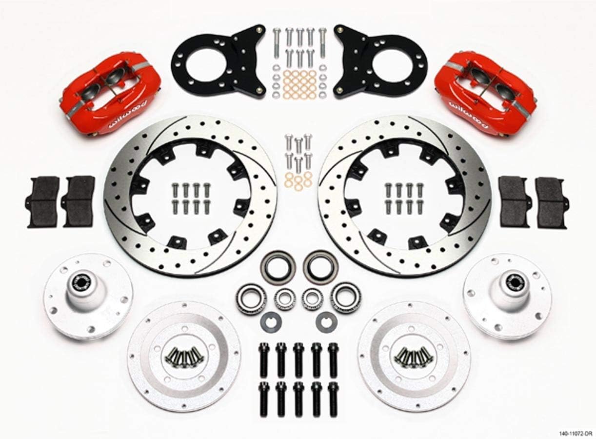 Wilwood 140-11072-DR Red Front Disc Brake Kit (HD 65-69 Mustang)