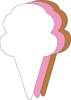 5.5â€ Neapolitan Ice Cream Cone Tri-Color Creative Cut-Outs, 31 Cut-Outs in a Pack for Spring, Summer, Learning Games, Ice Cream Socials, Classroom Kidsâ€™ School Craft Projects