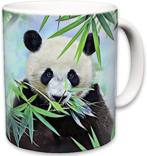Panda Mug | Cute Animal Ceramic Travel Mugs | Coffee Lovers Cup | Bear Pandas Design | Great Novelty Gift | Decorative Home Kitchen Drinkwear | Multi Color | 11 Fl. Oz