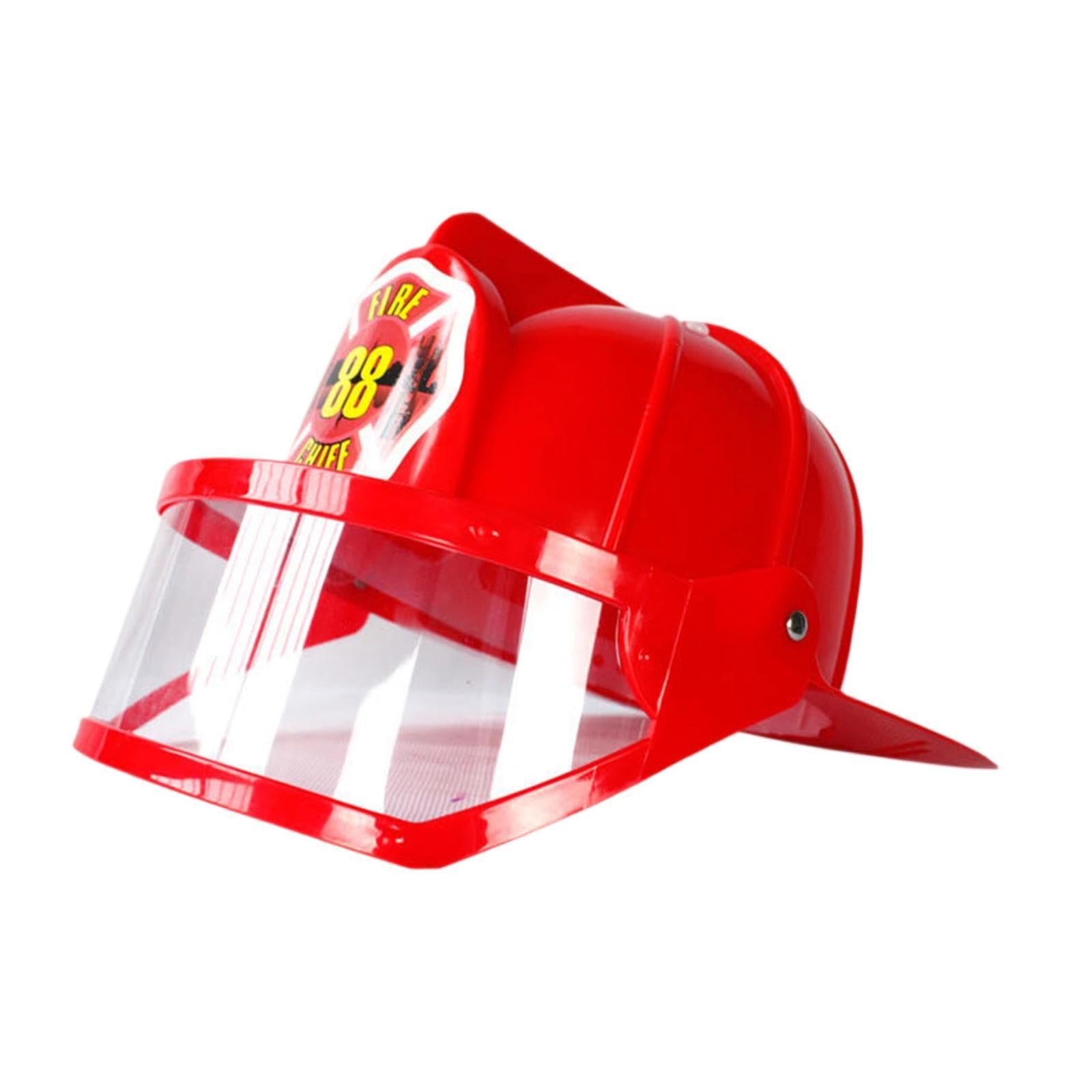 SM SunniMix Children Kids Fireman Hat Firefighting Helmet Trendy Party Favors Dress up Role Play Fire Hat Sturdy Party Cap, Red