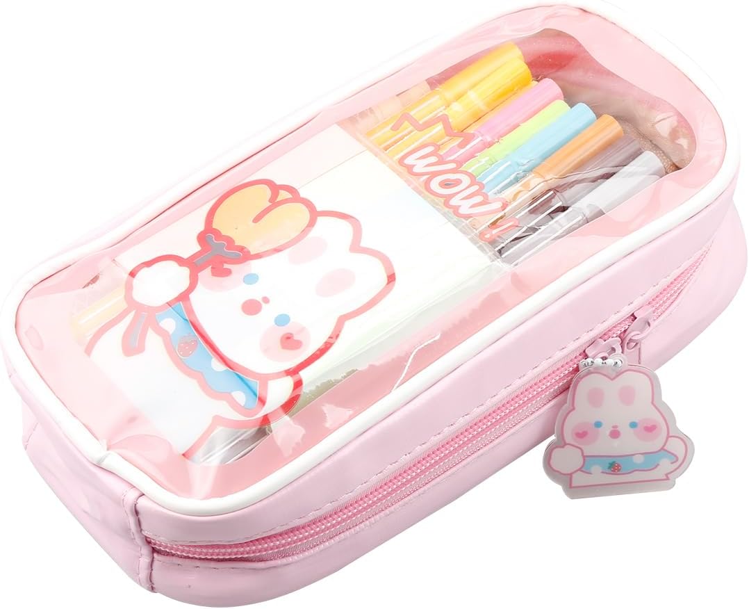 GLADFRESIT Kawaii Pencil Case,Cute Aesthetic Pencil Case for Girls