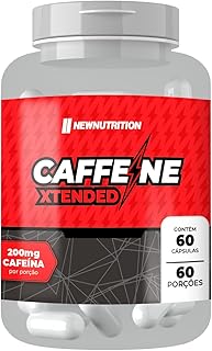 NEWNUTRITION, Suplemento em Cápsulas Cafeína 200mg Caffeine Xtended 60 Caps