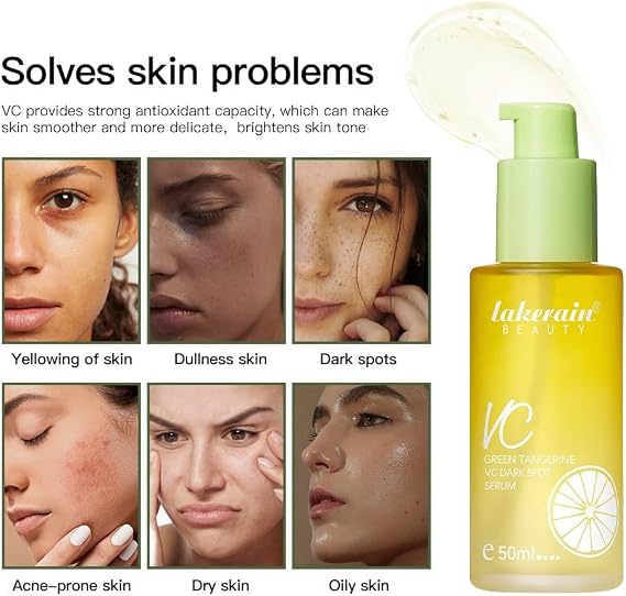 Green Tangerine Vitamin C Serum, Green Tangerine Vitamin C Dark Spot Serum, Anti-Dark Spot Serum, Face Serum with Vitamin C for All Skin (Pack of 2)